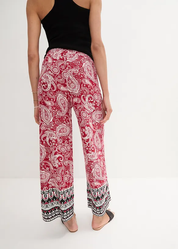 Palazzo-Hose aus softem Viskose-Mix in rot von hinten - bonprix Palazzo-Hose aus softem Viskose-Mix in rot von hinten - bonprix