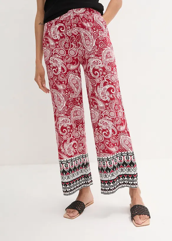 Palazzo-Hose aus softem Viskose-Mix in rot von vorne - bonprix Palazzo-Hose aus softem Viskose-Mix in rot von vorne - bonprix