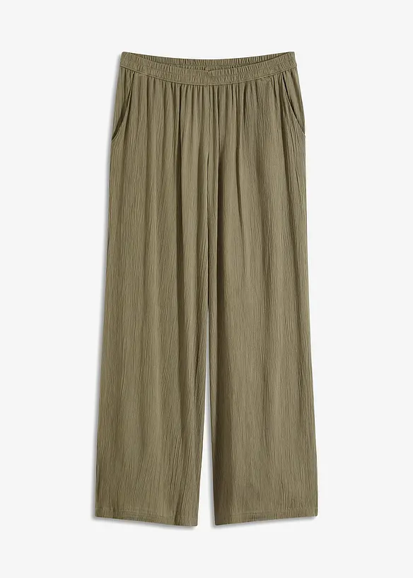 Palazzo-Hose aus softer Viskose in grün von vorne - bonprix Palazzo-Hose aus softer Viskose in grün von vorne - bonprix