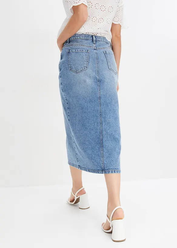 Jeansrock mit Schlitz in blau von hinten - bonprix Jeansrock mit Schlitz in blau von hinten - bonprix