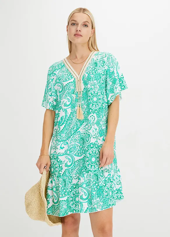 Minikleid in grün von vorne (Totalaufnahme) - bonprix