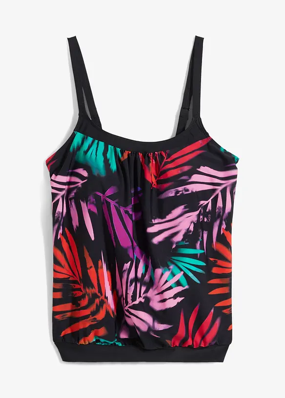 Oversize-Tankinioberteil in schwarz von vorne - bonprix