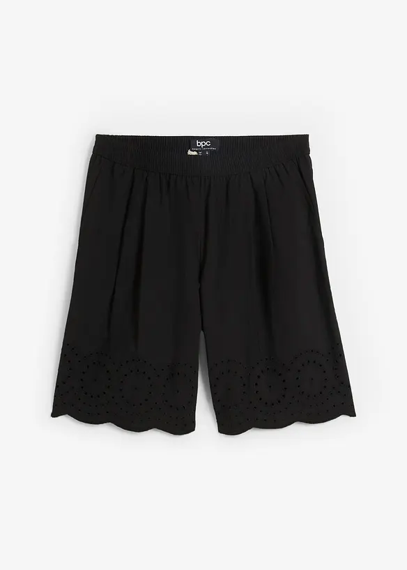 Schlupf-Shorts aus reiner Baumwolle in schwarz von vorne - bonprix Schlupf-Shorts aus reiner Baumwolle in schwarz von vorne - bonprix