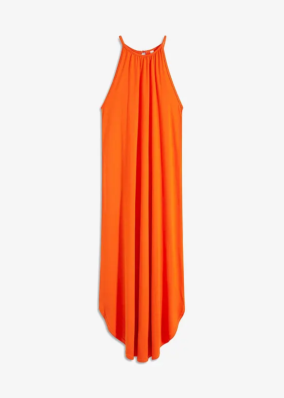 Midikleid mit Schlitz in orange von vorne - RAINBOW