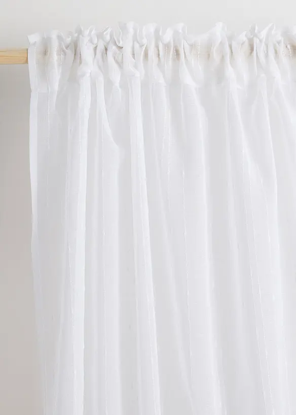 Jacquard Gardine mit Längsstreifen (1er Pack) in weiß - bonprix