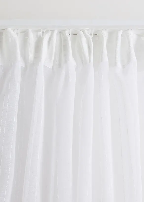 Jacquard Gardine mit Längsstreifen (1er Pack) in weiß - bonprix