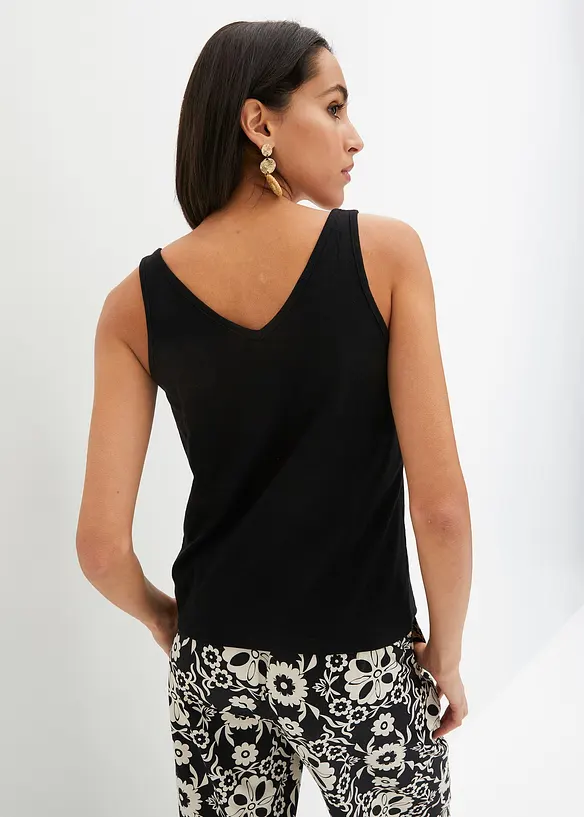 Top aus reiner Bio-Baumwolle in schwarz von hinten (im Anschnitt) - bonprix Top aus reiner Bio-Baumwolle in schwarz von hinten (im Anschnitt) - bonprix
