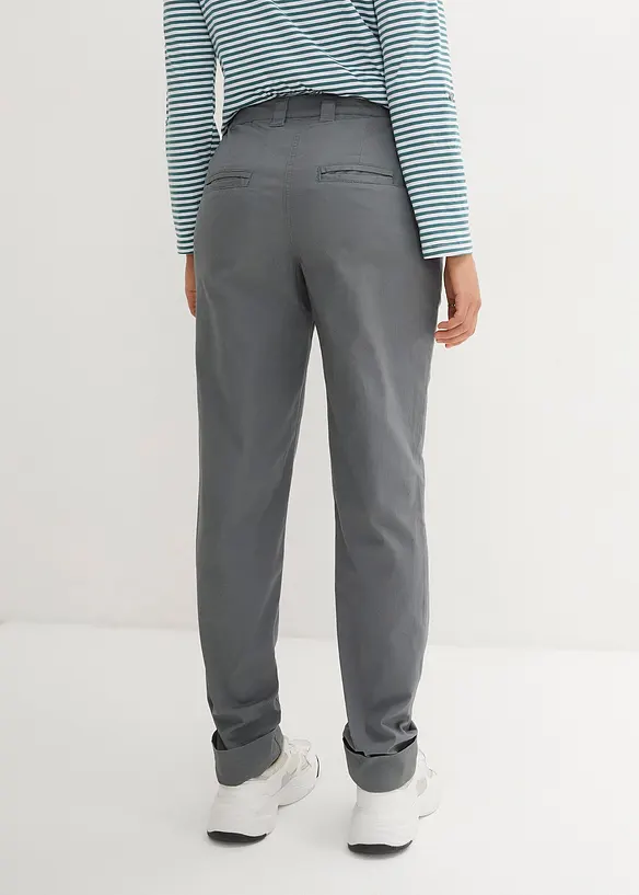 Knöchellange Chinohose aus elastischem Baumwoll-Mix in grün von hinten - bonprix Knöchellange Chinohose aus elastischem Baumwoll-Mix in grün von hinten - bonprix