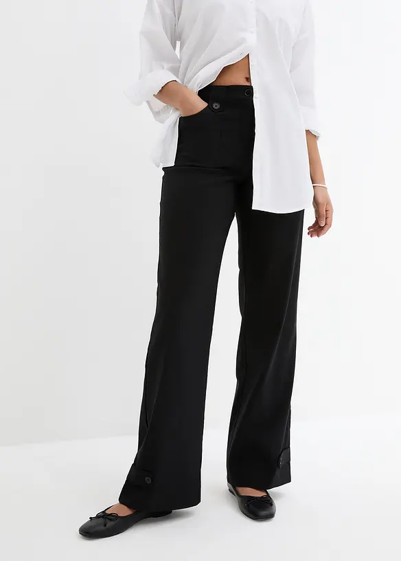 Bengalin-Stretch-Hose mit Bequembund in schwarz von vorne - bonprix Bengalin-Stretch-Hose mit Bequembund in schwarz von vorne - bonprix