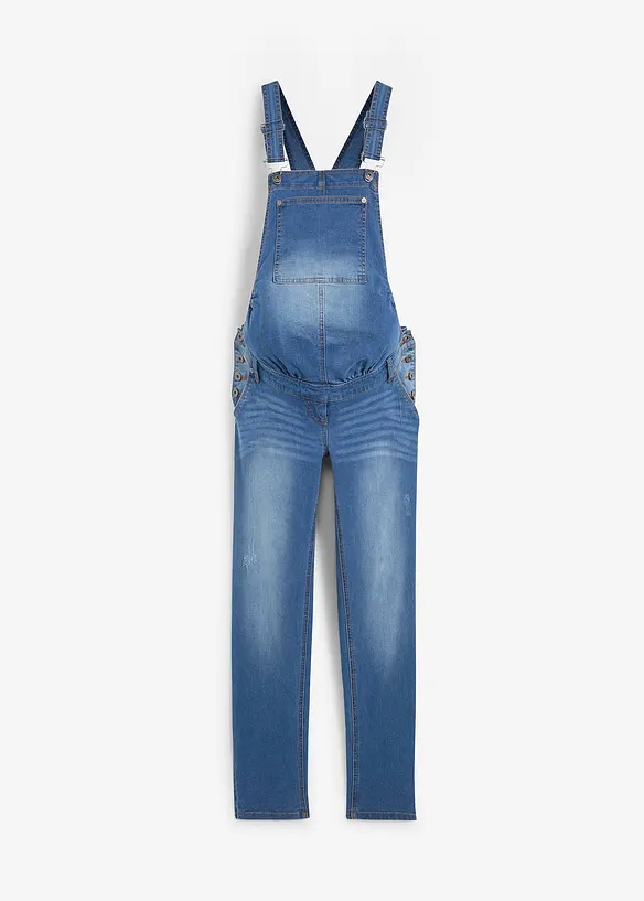 Umstands-Latzhose, Straight Leg in blau von vorne - bonprix