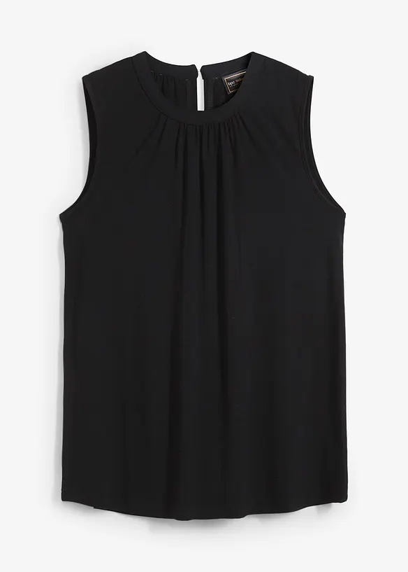 Jersey Blusentop in schwarz von vorne - bonprix Jersey Blusentop in schwarz von vorne - bonprix