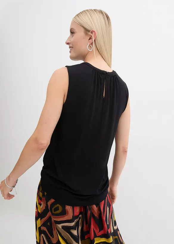Jersey Blusentop in schwarz von hinten (im Anschnitt) - bonprix Jersey Blusentop in schwarz von hinten (im Anschnitt) - bonprix