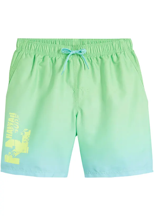 Jungen Badeshorts in grün von vorne - bonprix