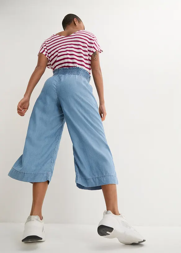 Culotte aus Lyocell in blau von hinten - bonprix Culotte aus Lyocell in blau von hinten - bonprix