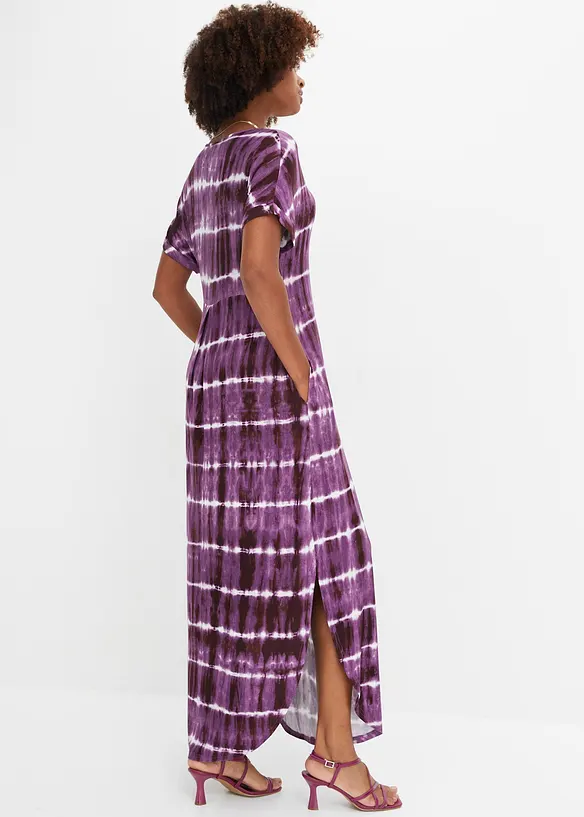 Maxikleid aus fließender Viskose in lila von hinten (Totalaufnahme) - bonprix