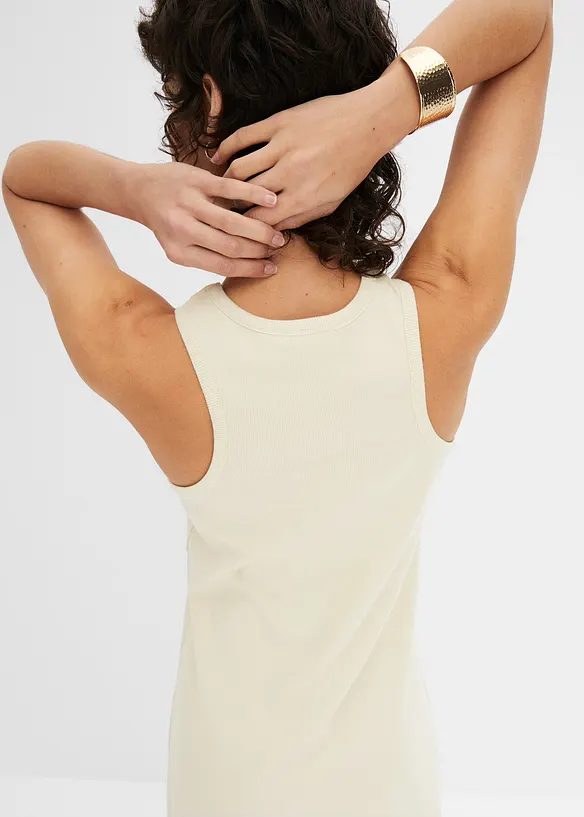 Minikleid mit reiner Bio-Baumwolle in beige (Detailaufnahme) - bonprix