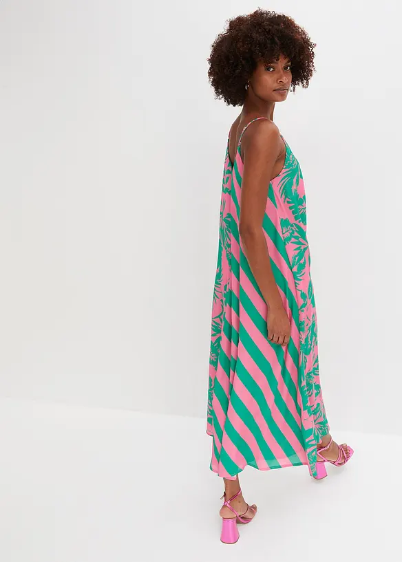 Maxikleid mit V-Ausschnitt in pink von hinten (Totalaufnahme) - bonprix Maxikleid mit V-Ausschnitt in pink von hinten (Totalaufnahme) - bonprix