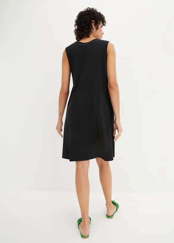 Jerseykleid mit reiner Bio-Baumwolle in schwarz von hinten (Totalaufnahme) - bonprix Jerseykleid mit reiner Bio-Baumwolle in schwarz von hinten (Totalaufnahme) - bonprix