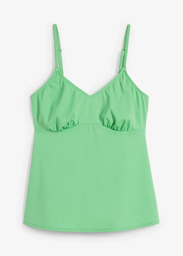 Tankini Oberteil aus recyceltem Polyamid in grün von vorne - bpc bonprix collection