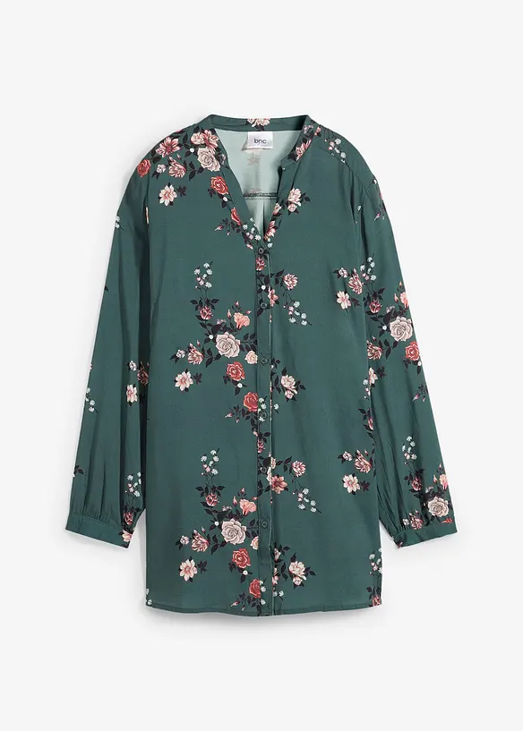 Longbluse aus fließender Viskose in grün von vorne - bonprix Longbluse aus fließender Viskose in grün von vorne - bonprix