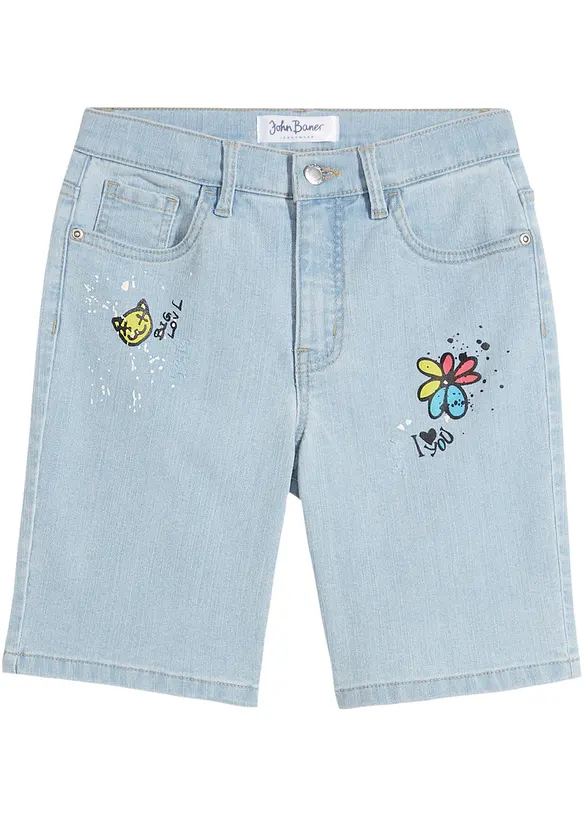 Mädchen Shorts in blau von vorne - bonprix