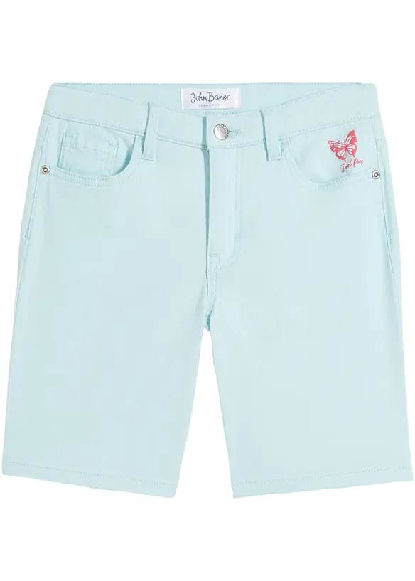 Mädchen Shorts in blau von vorne - bonprix