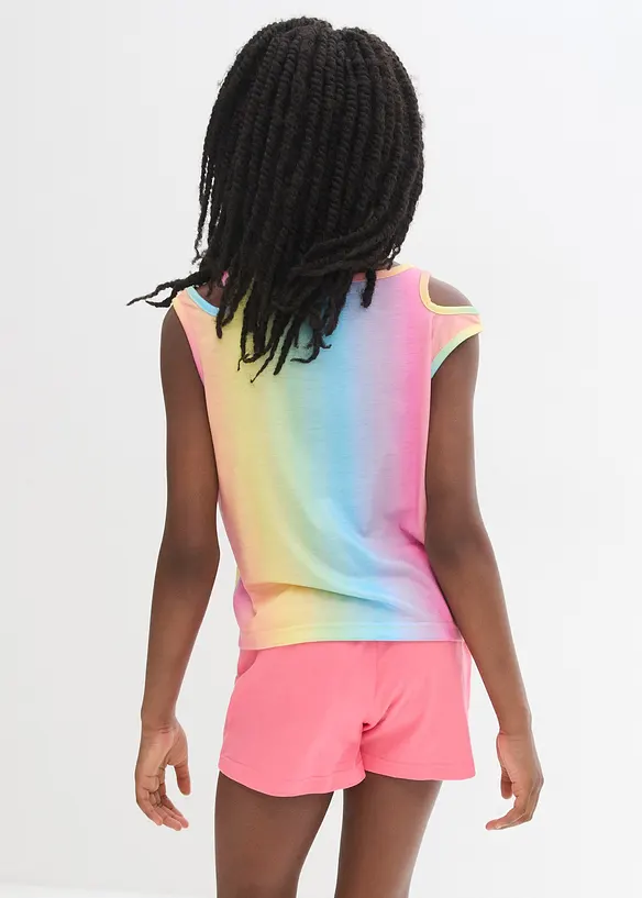 Top und Shorts (2-tlg.Set) in pink von hinten (Totalaufnahme) - bonprix