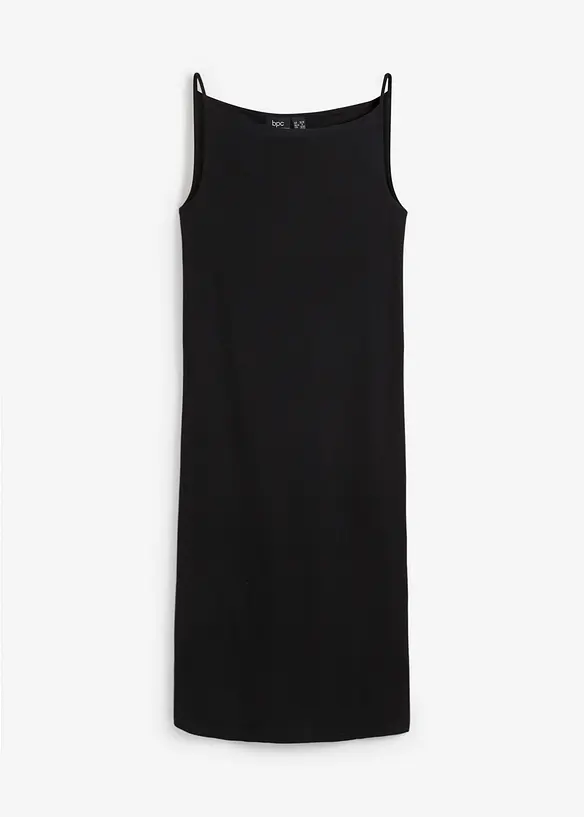 Shirtkleid aus Bio-Baumwolle mit Stretch in schwarz von vorne - bonprix