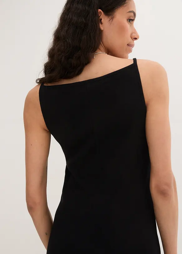 Shirtkleid aus Bio-Baumwolle mit Stretch in schwarz (Detailaufnahme) - bonprix