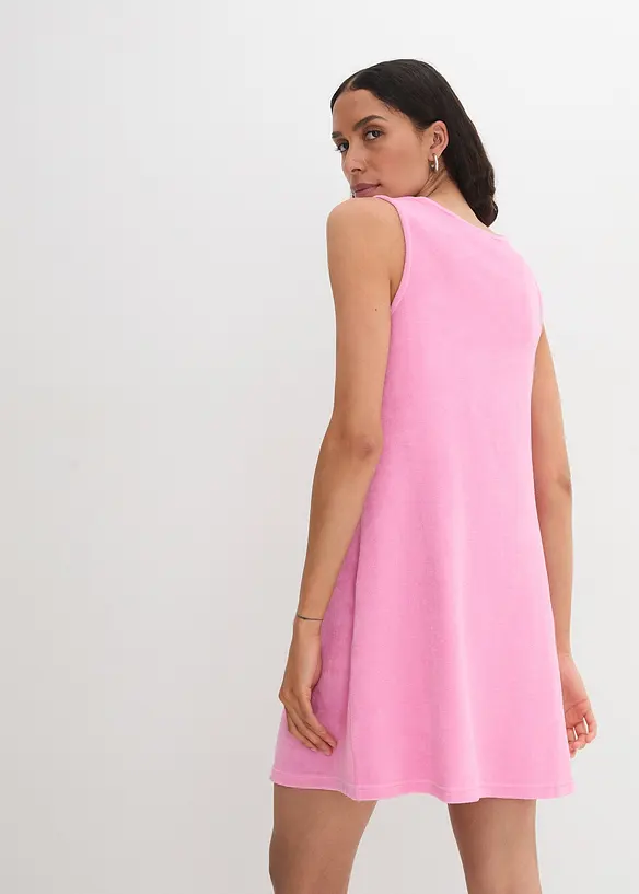 Frottee-Kleid aus Baumwoll-Mix in rosa von hinten (Totalaufnahme) - bonprix Frottee-Kleid aus Baumwoll-Mix in rosa von hinten (Totalaufnahme) - bonprix