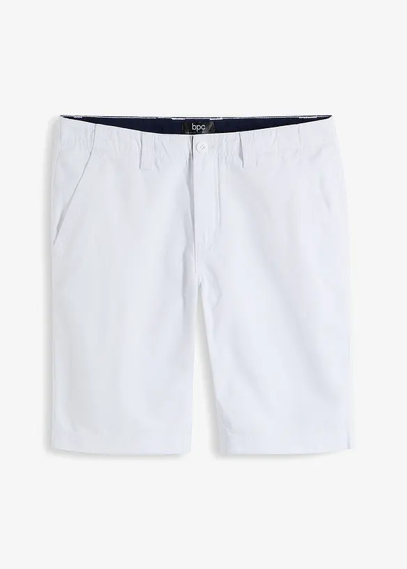 Chino-Bermuda aus reiner Baumwolle, Regular Fit in weiß von vorne - bonprix