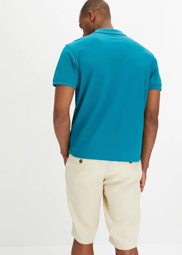 Poloshirt aus reiner Bio-Baumwolle (2er Pack) in petrol von hinten (im Anschnitt) - bonprix