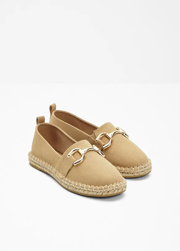 Espadrilles mit Schnalle in beige - bonprix