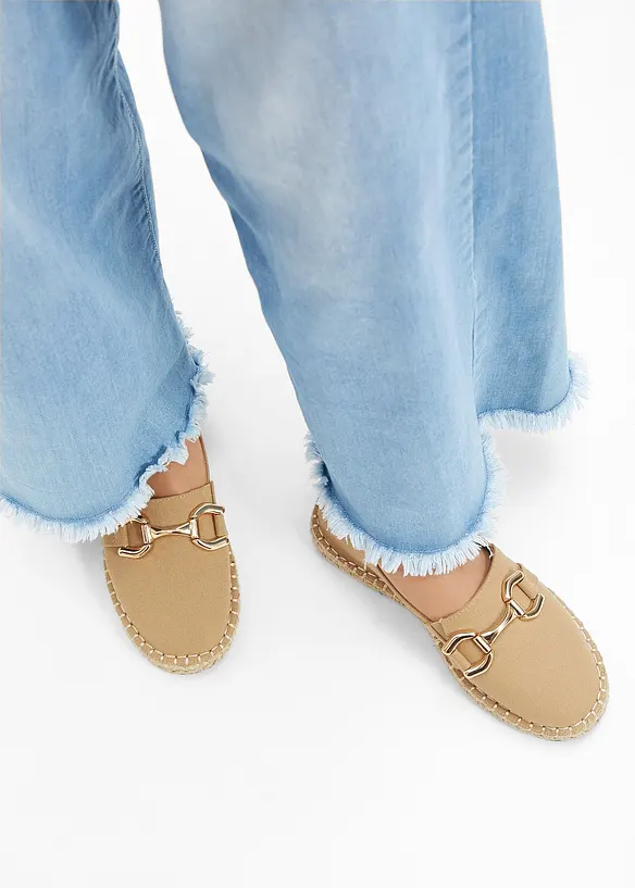 Espadrilles mit Schnalle in beige - bonprix