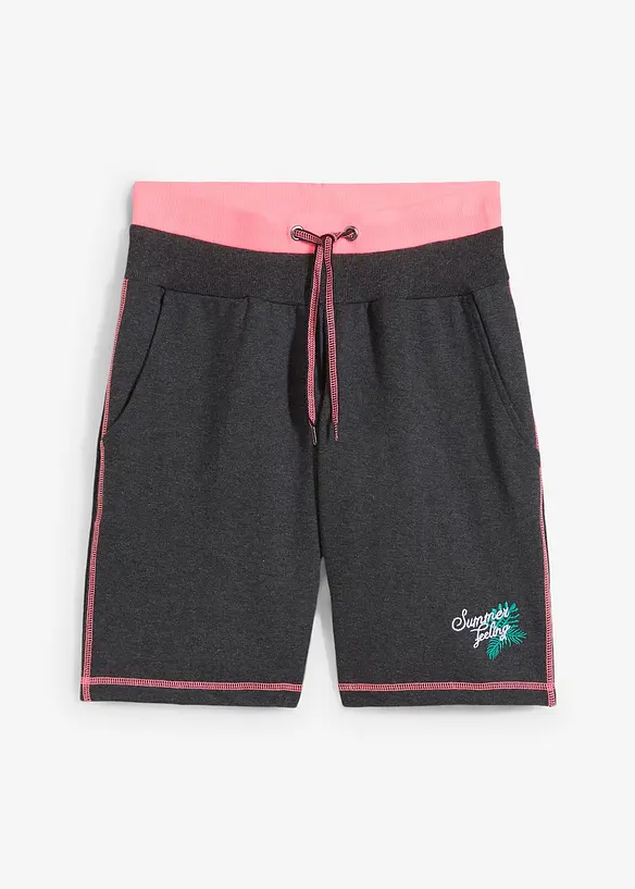 Sweat-Shorts aus Baumwoll-Mix in grau von vorne - bonprix