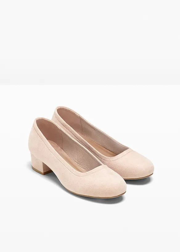 Pumps mit Blockabsatz in beige - bonprix