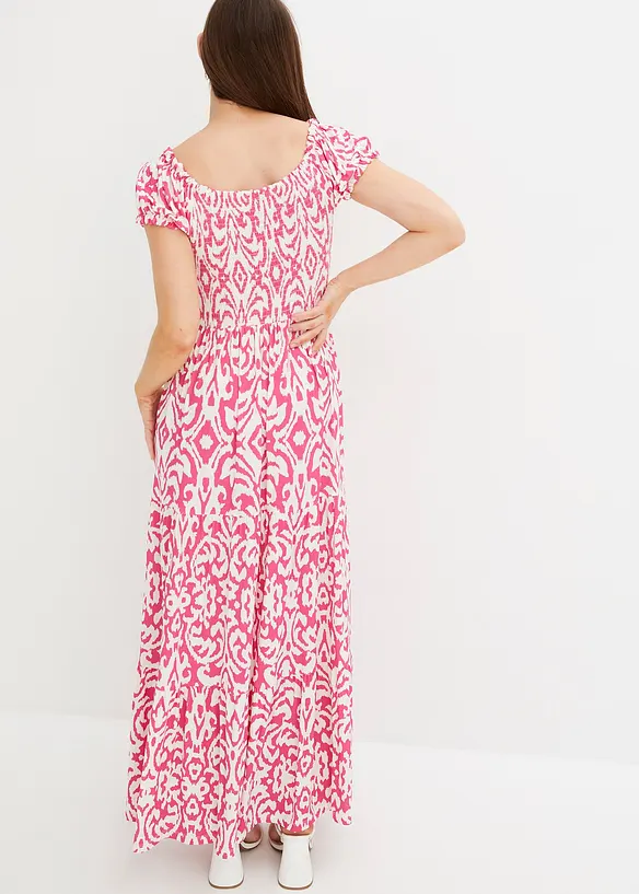 Maxikleid aus fließendem Viskose-Mix in pink von hinten (Totalaufnahme) - bonprix Maxikleid aus fließendem Viskose-Mix in pink von hinten (Totalaufnahme) - bonprix