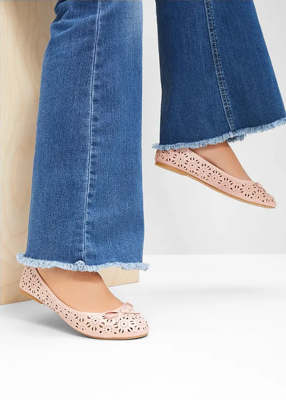 Ballerinas in bequemer Weite in rosa - bonprix