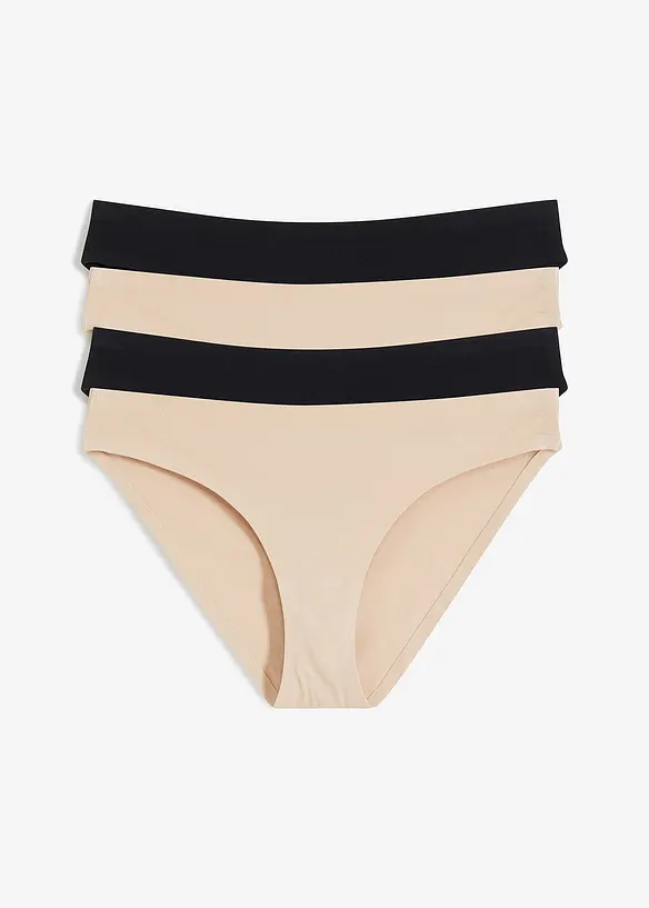 Slip aus Bio-Baumwolle (4er Pack) in beige von vorne - bonprix