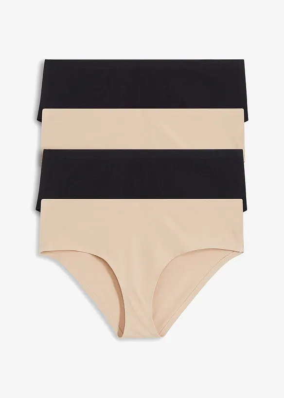 Panty mit Bio-Baumwolle (4er Pack) in beige von vorne - bonprix