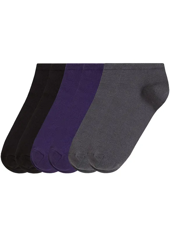 Sneakersocken mit Modal (6er Pack) in schwarz von vorne - bonprix