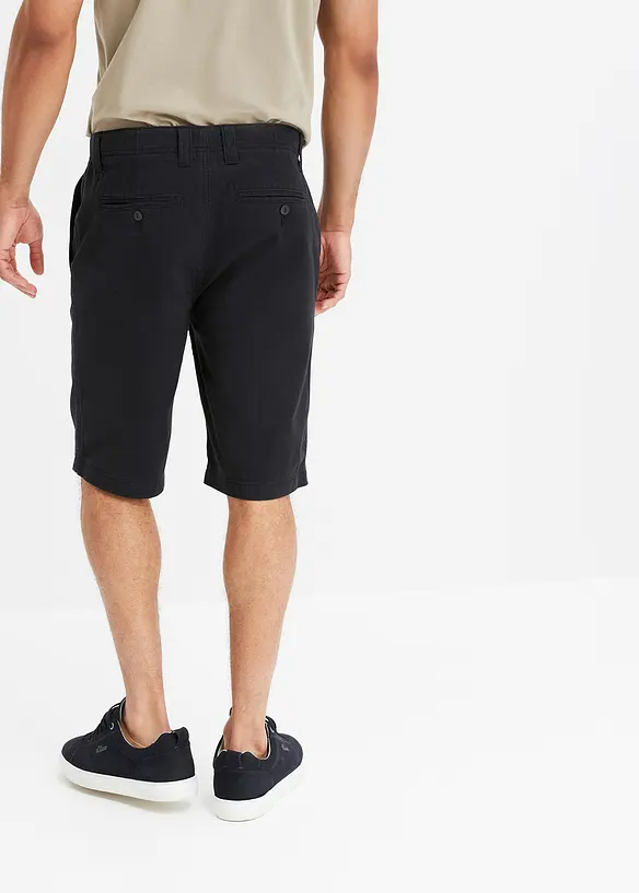 Chino-Bermuda aus Baumwolle in Regular-Fit in schwarz von hinten - bonprix