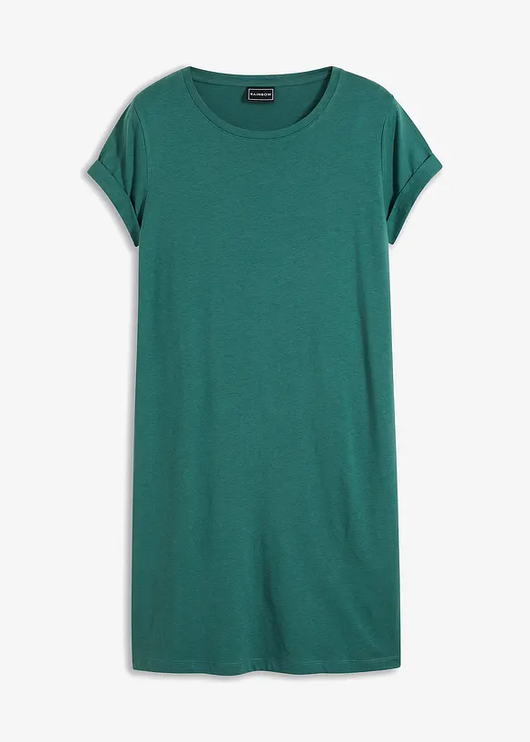 Oversize Shirtkleid in grün von vorne - bonprix