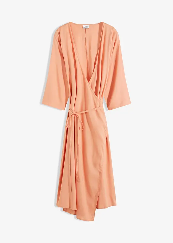 Midi-Kleid aus fließender Viskose in orange von vorne - bonprix