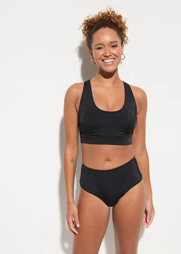 Bustier-Bikini (2-tlg.Set) in schwarz von vorne (Totalaufnahme) - bonprix