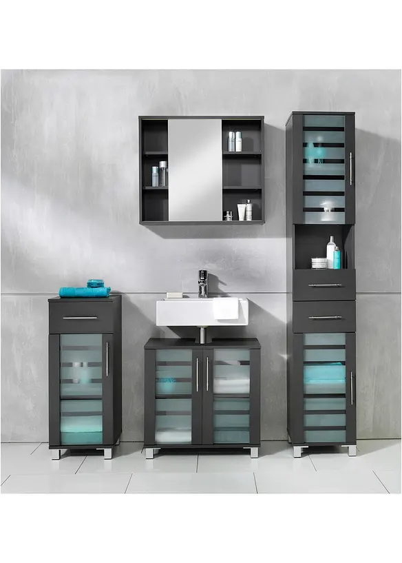 Für mehr Ordnung im Bad sorgt der schmale Badezimmer Hochschrank 