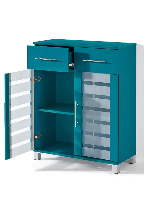 Badezimmer Schrank in petrol geöffnet - bonprix