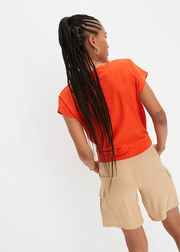Kurzes T-Shirt aus reiner Bio-Baumwolle in orange von hinten (im Anschnitt) - bonprix Kurzes T-Shirt aus reiner Bio-Baumwolle in orange von hinten (im Anschnitt) - bonprix