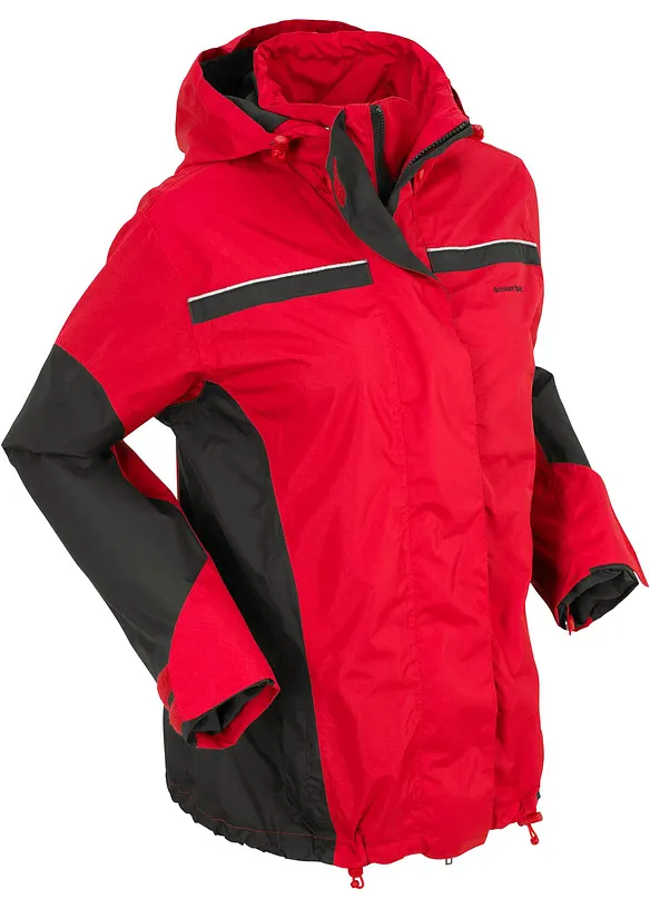 wasserdichte 3 in 1 Funktionsjacke in rot von vorne - bonprix wasserdichte 3 in 1 Funktionsjacke in rot von vorne - bonprix