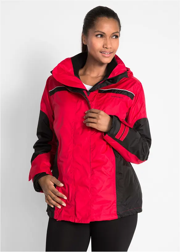 wasserdichte 3 in 1 Funktionsjacke in rot von vorne (im Anschnitt) - bonprix wasserdichte 3 in 1 Funktionsjacke in rot von vorne (im Anschnitt) - bonprix